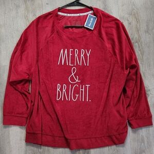Merry & Bright Red Holiday Sweatshirt